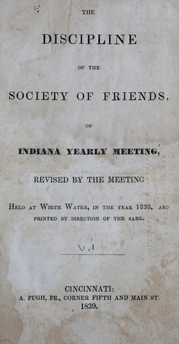 Discipline of the Society of Friends of Indiana Yearly Meeting