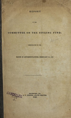 Report communicated to the House of Representatives, February 12, 1840