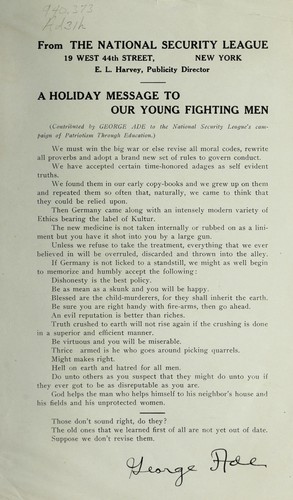 A holiday message to our young fighting men