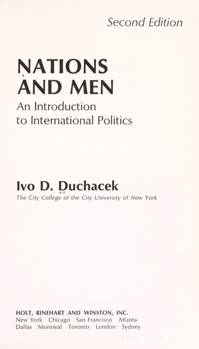Nations and men : introduction to international politics
