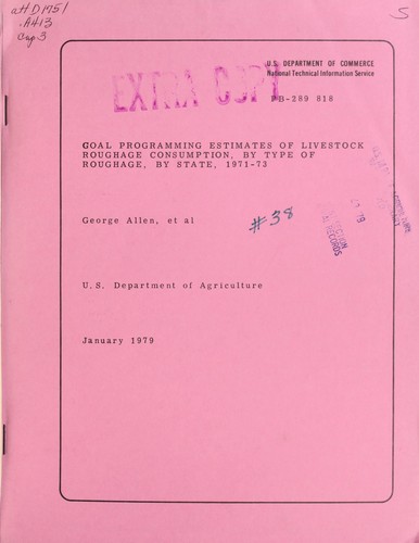 Goal programming estimates of livestock roughage consumption