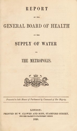 Report ... on the supply of water to the Metropolis