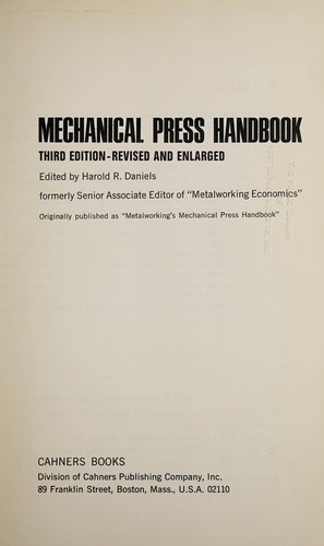 Mechanical press handbook