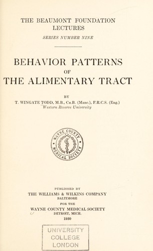 Behavior patterns of the alimentary tract.