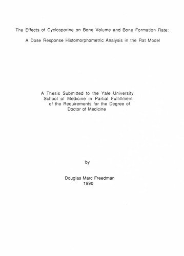 The effects of cyclosporine on bone volume and bone formation rate