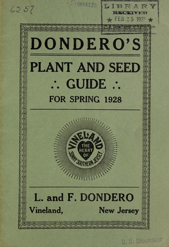 Dondero's plant and seed guide for spring 1928