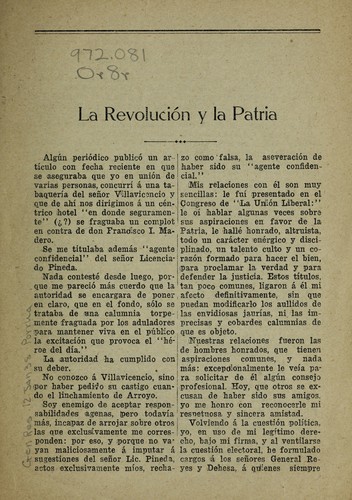 La revolucion y la patria