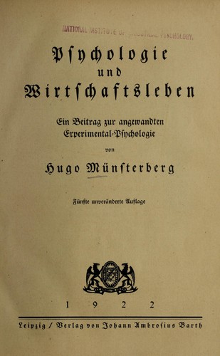 Psychologie und Wirtschaftsleben