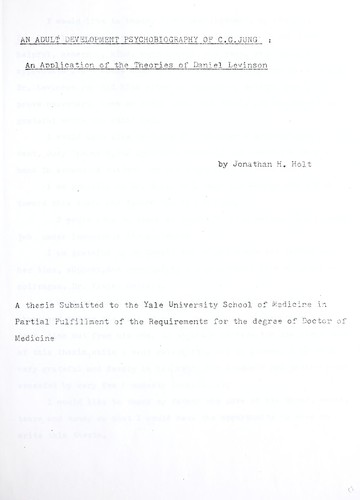 An adult development psychobiography of C.G. Jung