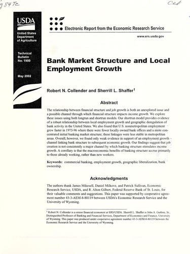 Bank market structure and local employment growth