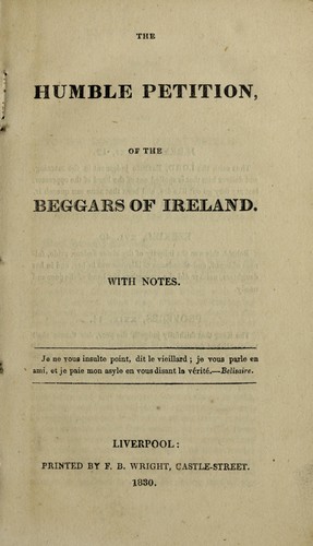 The humble petition, of the beggars of Ireland