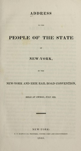 Address to the people of the state of New York