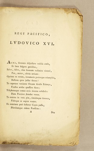Regi pacifico, Ludovico XVI