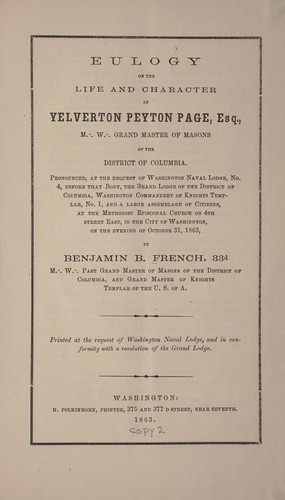 Eulogy on the life and character of Yelverton Peyton Page