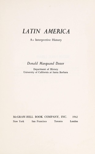 Latin America, an interpretive history