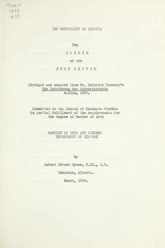 The origin of the jury system