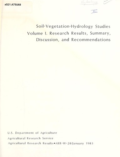 Soil-vegetation-hydrology studies