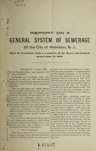 Reports on a general sewerage plan, for the city of Hoboken, N.J.