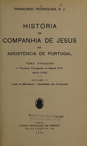 História da Companhia de Jesus na Assistência de Portugal.