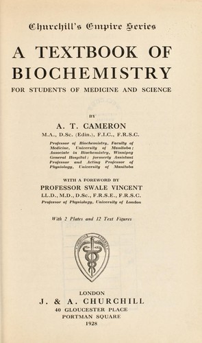 A textbook of biochemistry for students of medicine and science