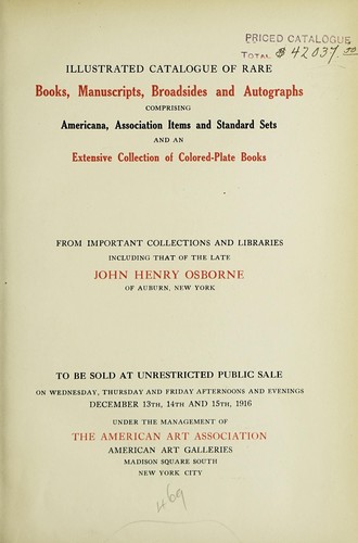 Books, manuscripts, broadsides and autographs comprising Americana, association items and standard sets, and an extensive collection of colored-plate books