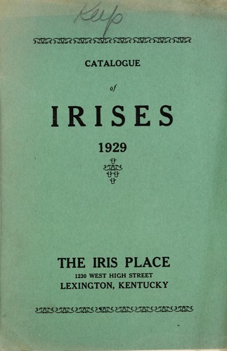 Catalogue of irises, 1929
