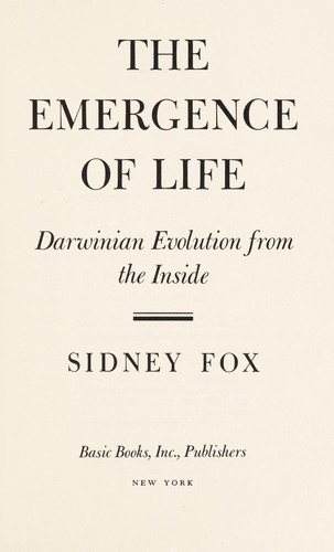 The emergence of life