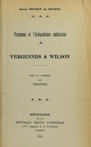 Vergennes et l'independance americaine