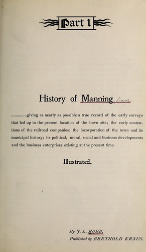 History of Manning [Iowa]