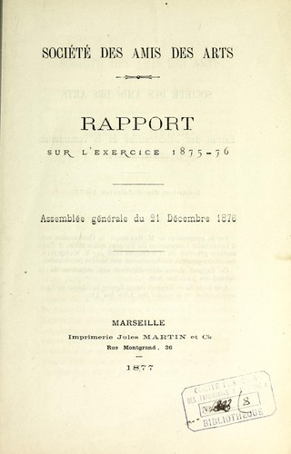 Rapport sur l'exercice 1875-76