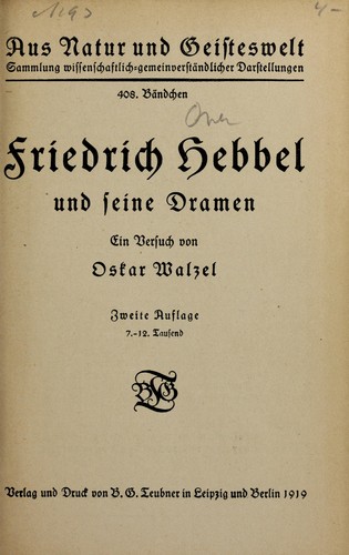 Friedrich Hebbel und seine Dramen
