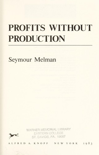 Profits without production