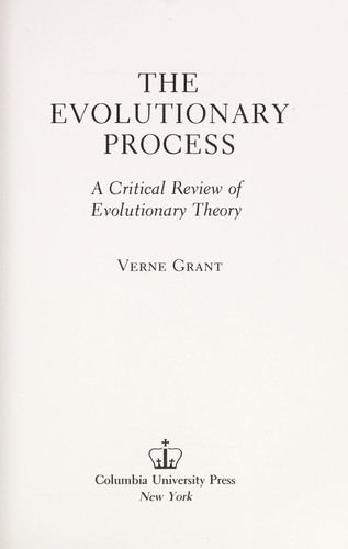 The Evolutionary Process