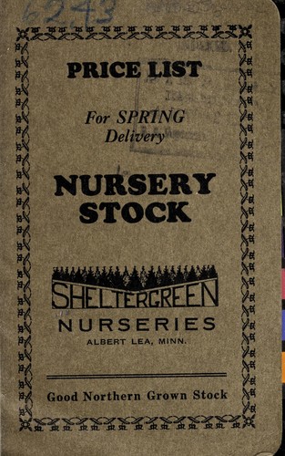 Nursery stock price list for spring delivery