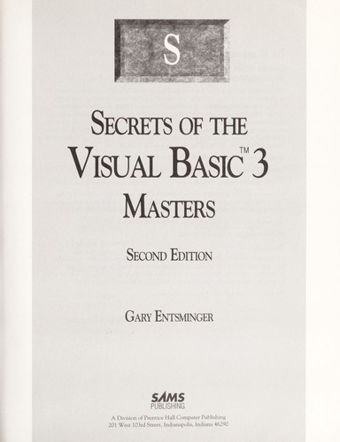 Secrets of the Visual Basic 3 masters