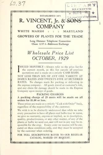 Wholesale price list