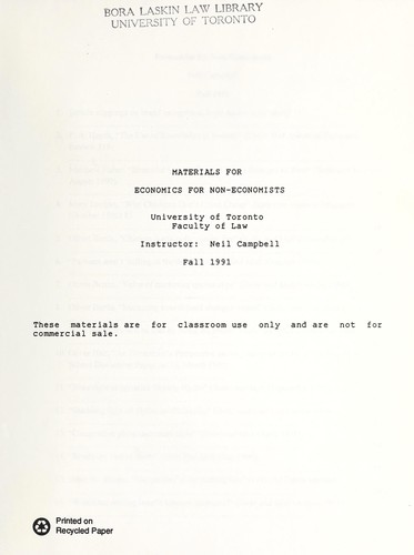 Materials for economics for non-economists