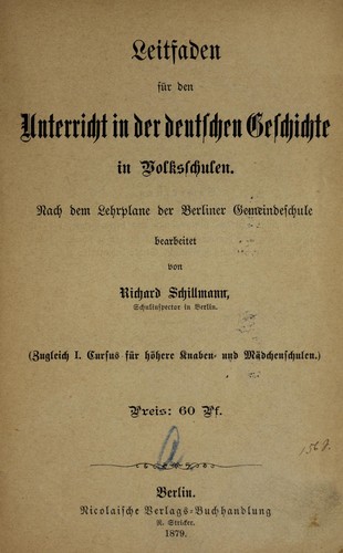 Leitfaden für den Unterricht in der deutschen Geschichte in Volksschulen