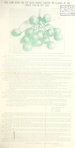 Real farm relief for the coast country through the planting of the Chinese tung oil nut trees