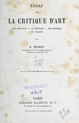 Essai sur la critique d'art