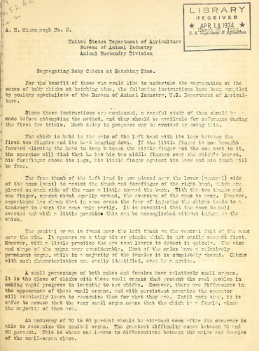 Segregating baby chicks at hatching time