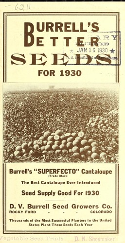 Burrell's better seeds for 1930