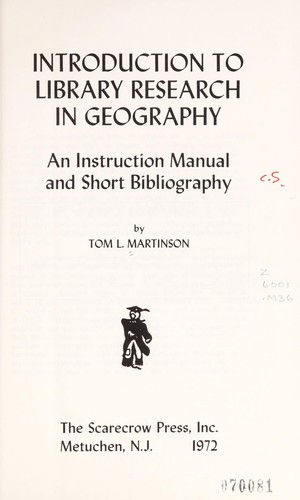 Introduction to library research in geography