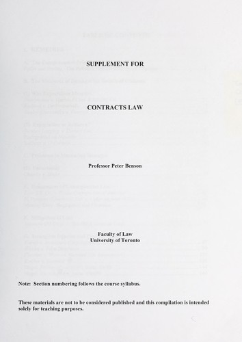Supplement for contracts law