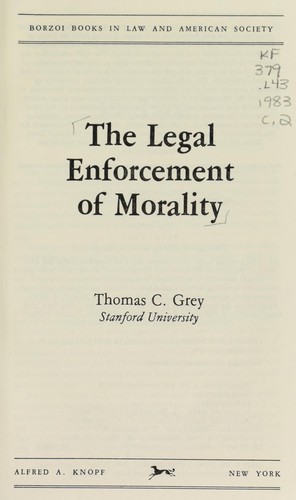 The Legal enforcement of morality