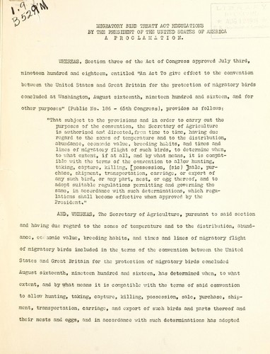 Migratory bird treaty act regulations