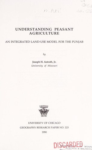 Understanding peasant agriculture