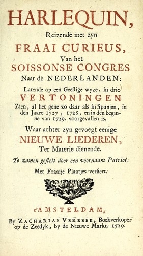 Harlequin, reizende met zyn fraai curieus van het Soissonse Congres naar de Nederlanden