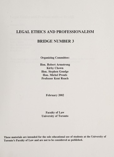 Legal ethics and professionalism.