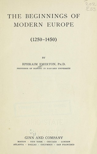 The beginnings of modern Europe (1250-1450)